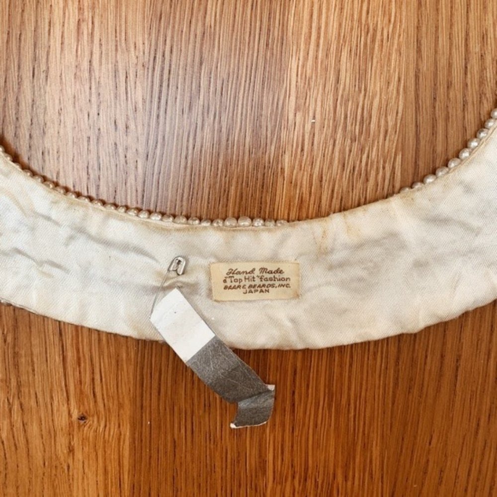 Vintage 1950's Beaded Pearl Collar Choker Necklace - Picture 6 of 8